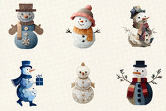 Christmas Snowman Clipart Bundle - CraftNest - Digital Crafting and Art