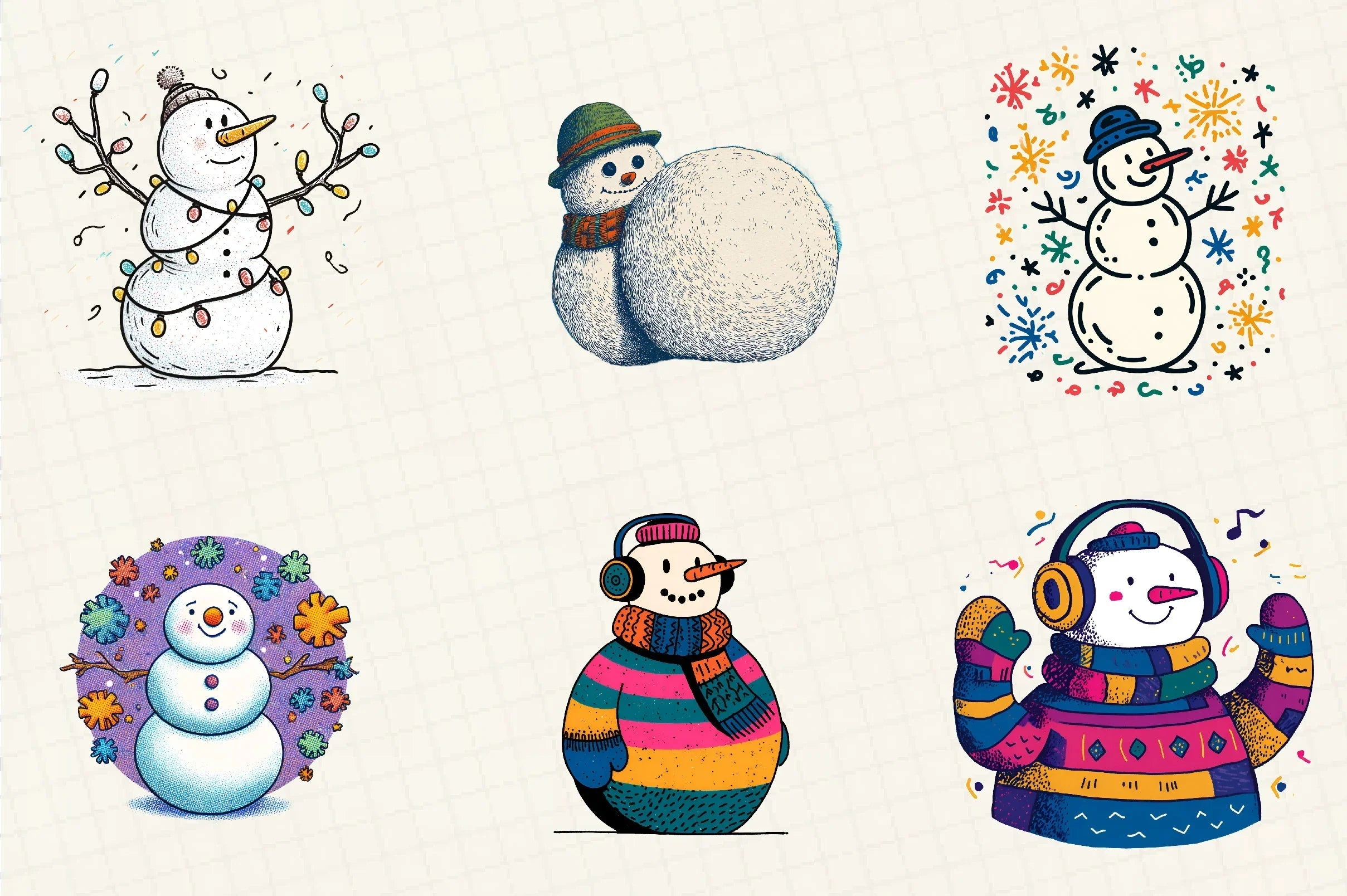 Christmas Snowman Clipart Bundle - CraftNest - Digital Crafting and Art