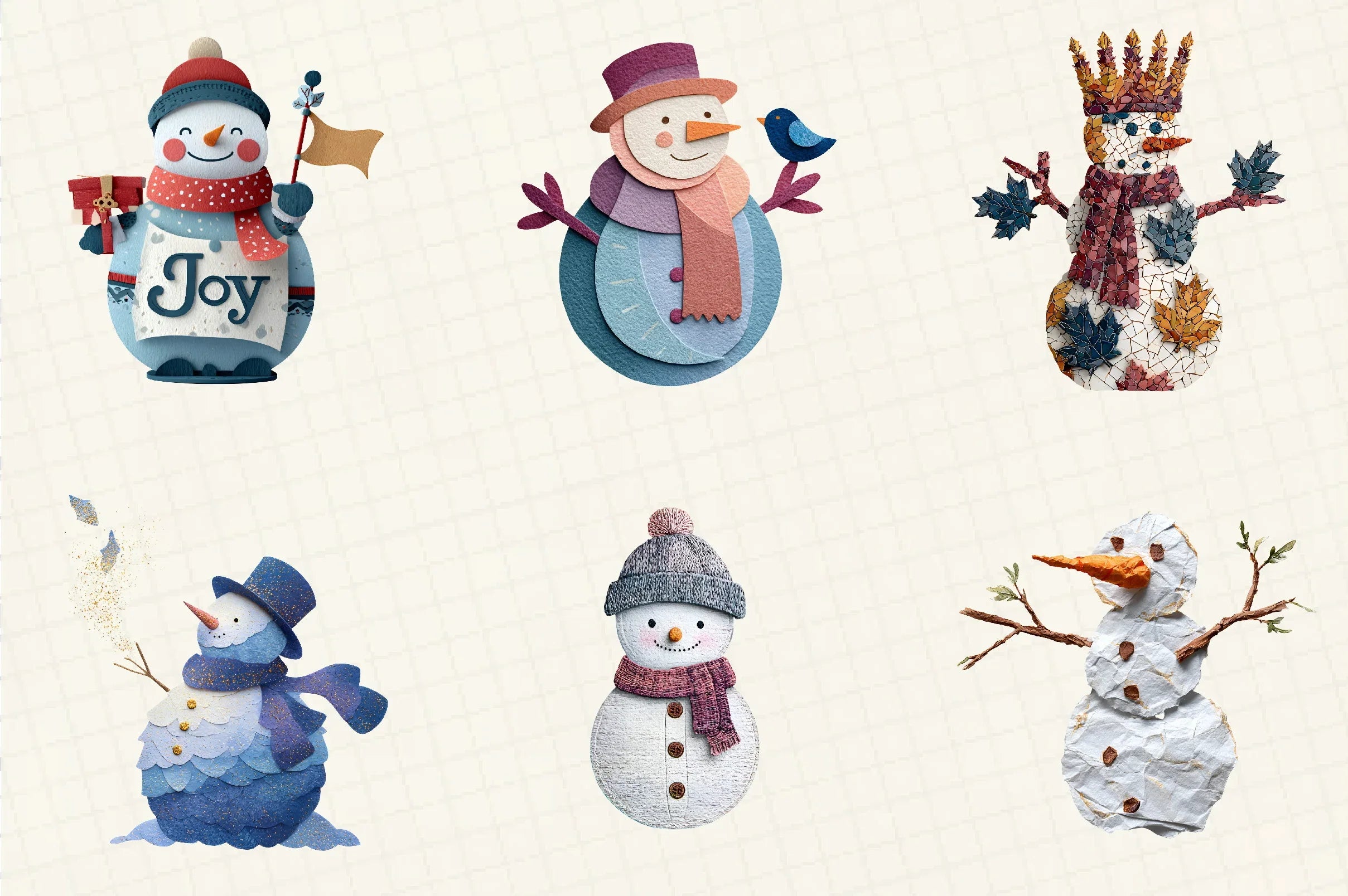 Christmas Snowman Clipart Bundle - CraftNest - Digital Crafting and Art