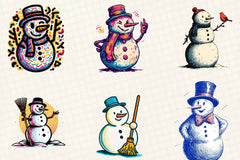 Christmas Snowman Clipart Bundle - CraftNest - Digital Crafting and Art