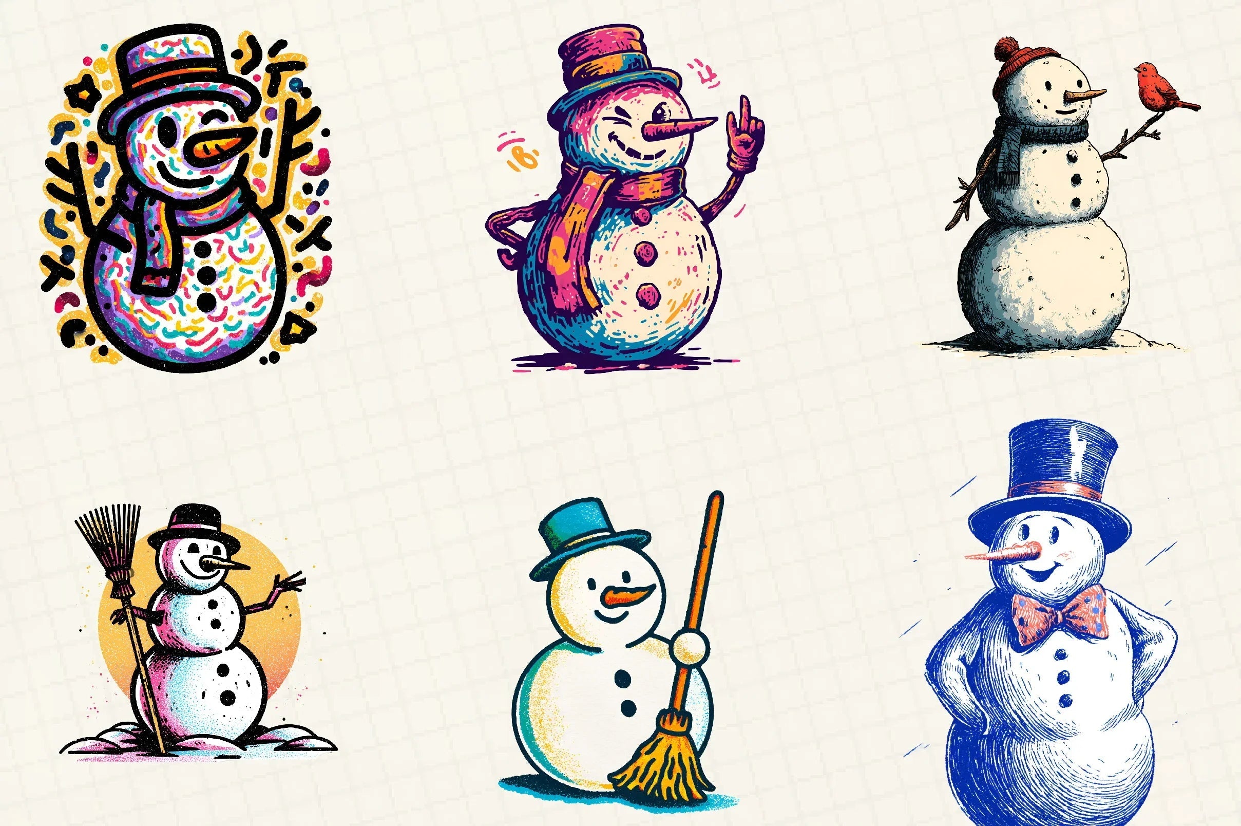 Christmas Snowman Clipart Bundle - CraftNest - Digital Crafting and Art