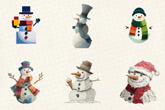 Christmas Snowman Clipart Bundle - CraftNest - Digital Crafting and Art