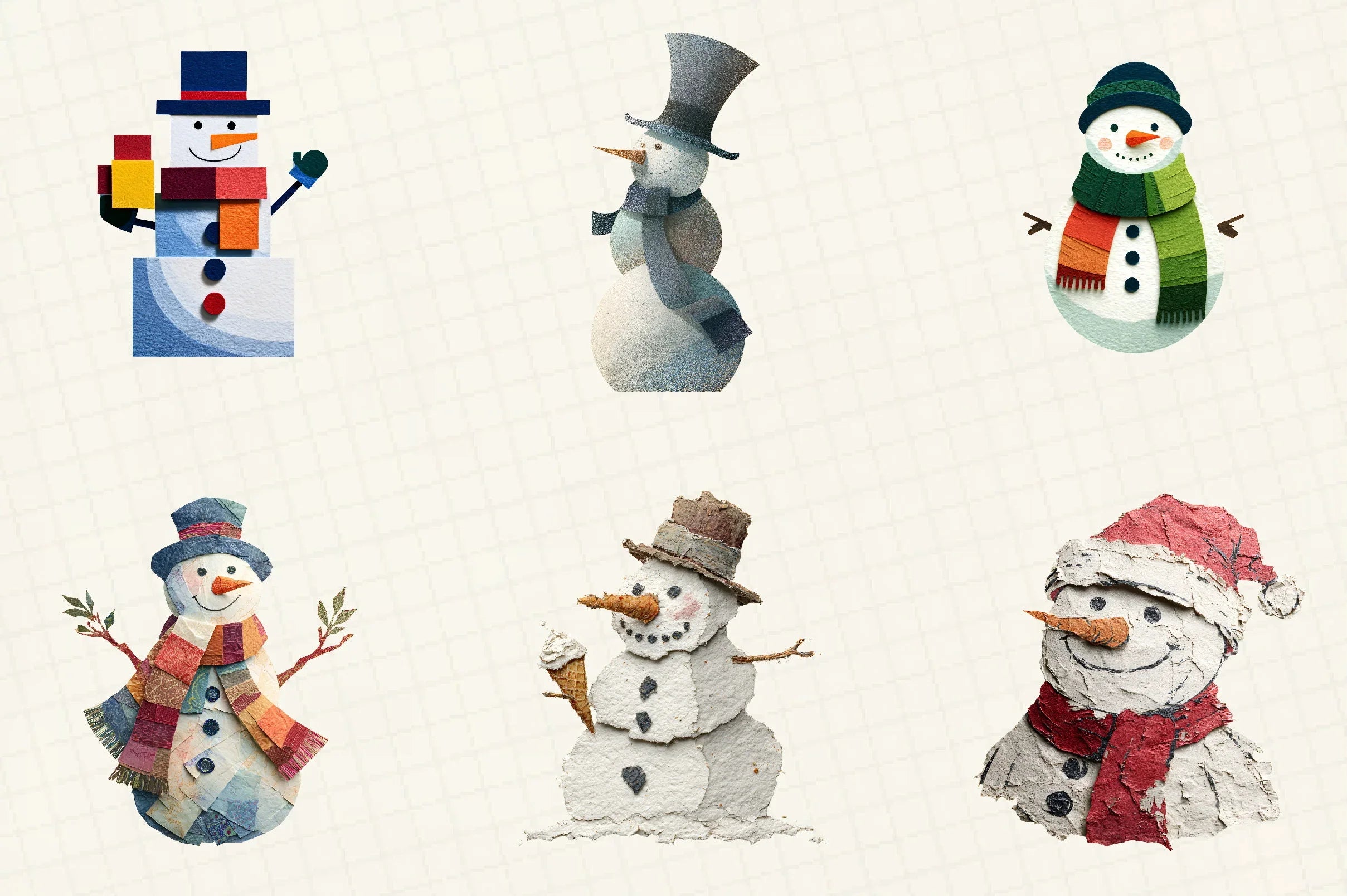 Christmas Snowman Clipart Bundle - CraftNest - Digital Crafting and Art