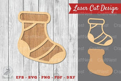 Christmas Sock Laser Cut Decoration Clipart Bundle - CraftNest - Digital Crafting and Art