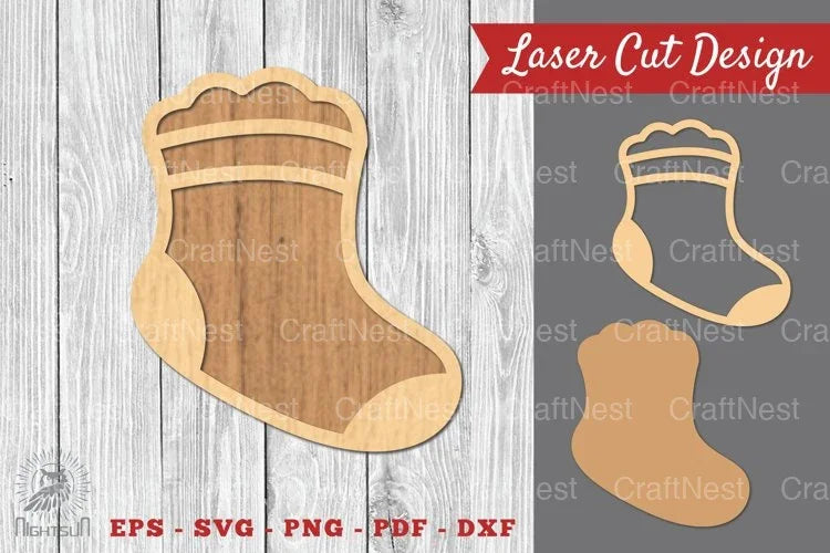 Christmas Sock Laser Cut Decoration Clipart Bundle - CraftNest - Digital Crafting and Art