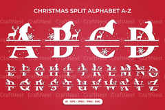 Christmas Split Alphabet A-Z SVG Bundle - CraftNest - Digital Crafting and Art
