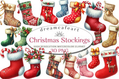 Christmas Stockings Clipart Bundle - CraftNest - Digital Crafting and Art