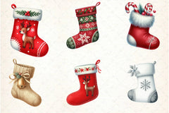 Christmas Stockings Clipart Bundle - CraftNest - Digital Crafting and Art