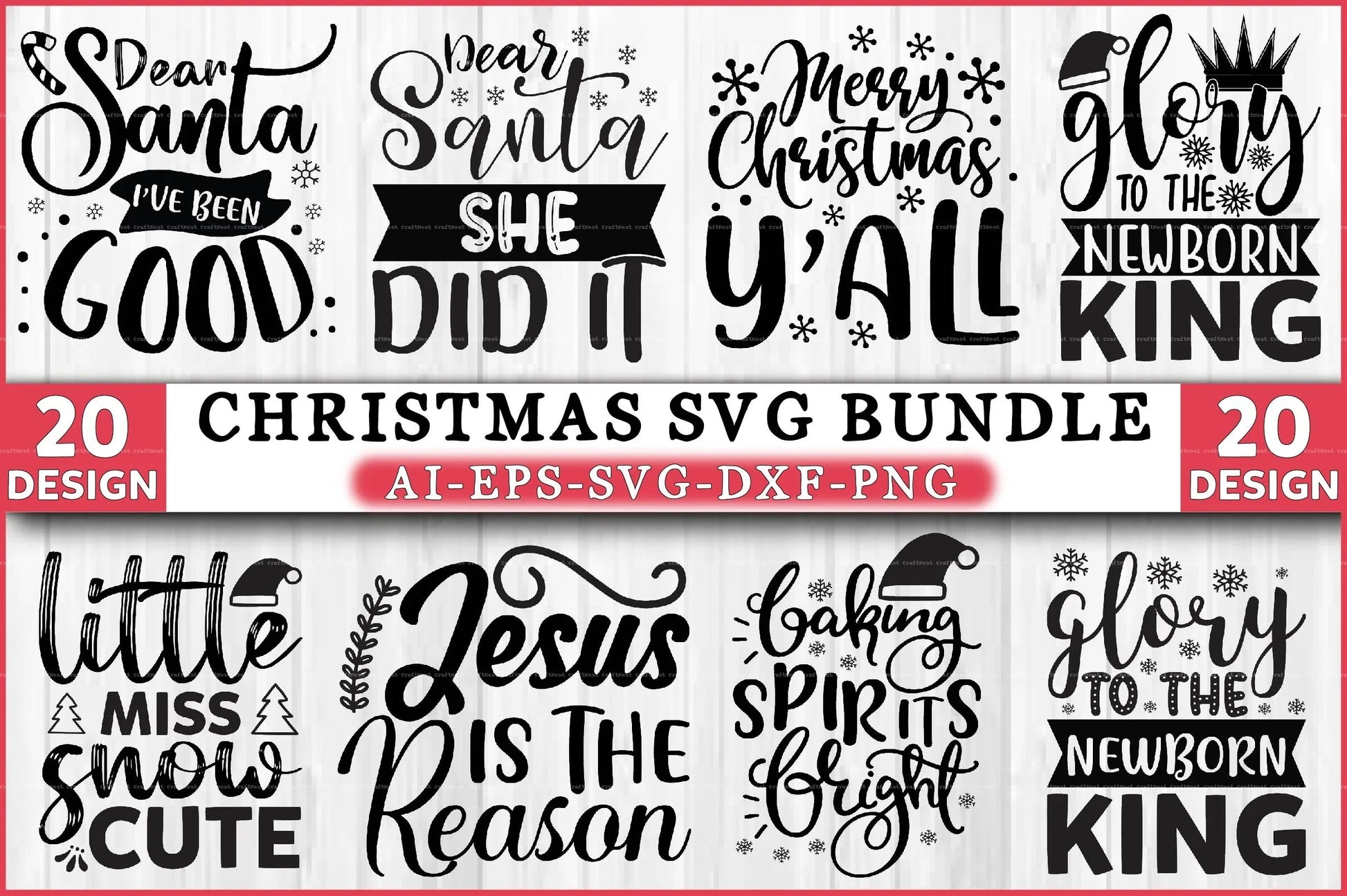 Christmas Design SVG Bundle  Pack - CraftNest - Digital Crafting and Art