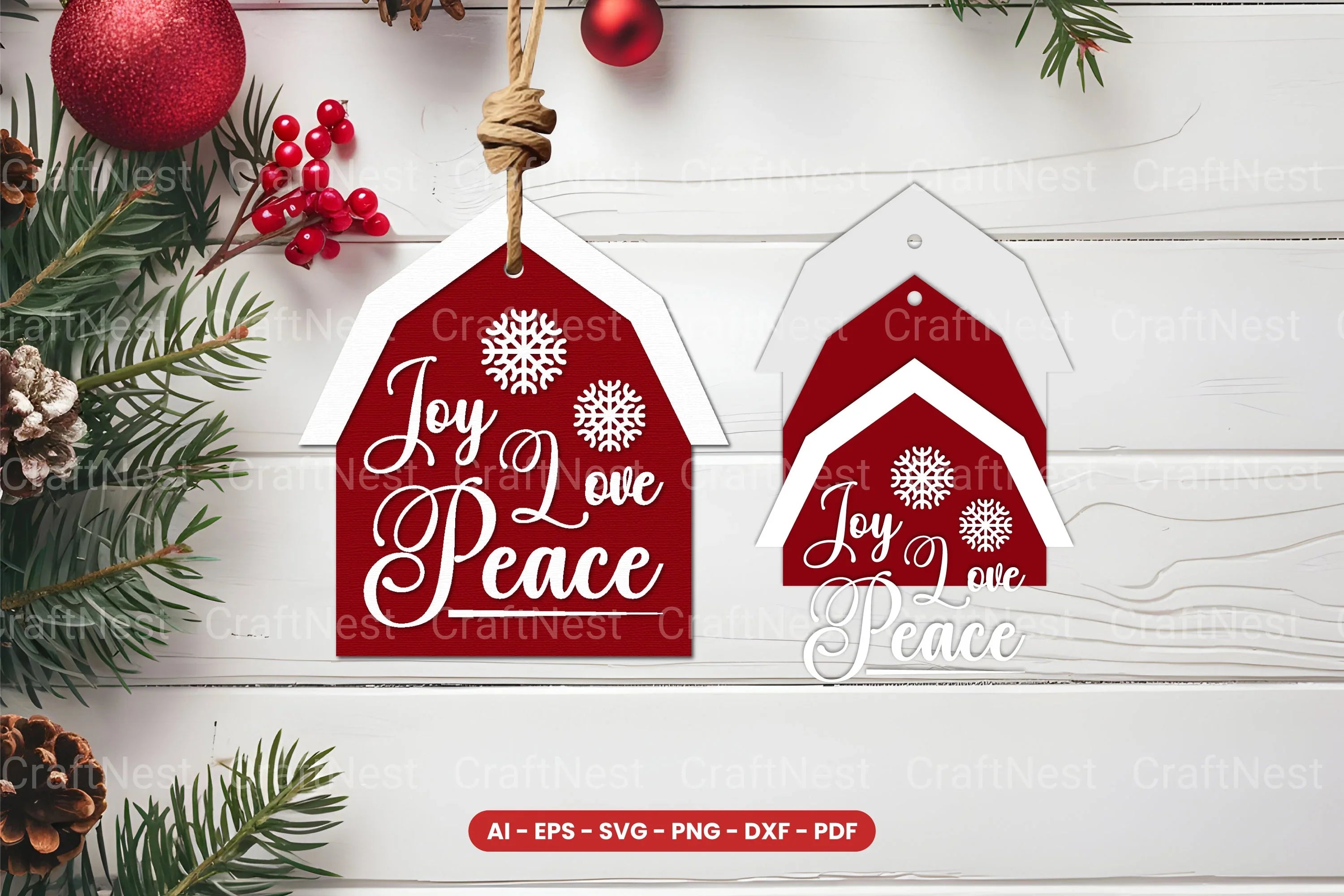 Christmas Tag Laser Cut SVG Bundle - CraftNest - Digital Crafting and Art