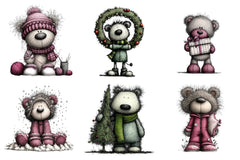 Christmas Teddy Bear Clipart Bundle - CraftNest - Digital Crafting and Art
