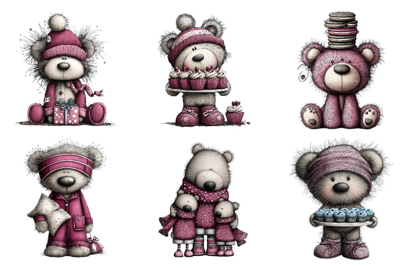 Christmas Teddy Bear Clipart Bundle - CraftNest - Digital Crafting and Art