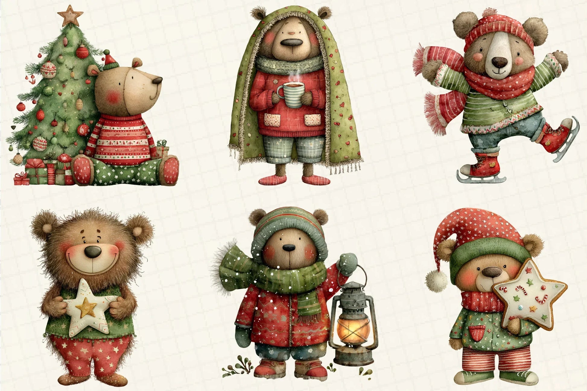 Christmas Teddy Bear Clipart Bundle - CraftNest - Digital Crafting and Art
