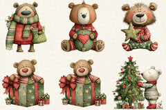 Christmas Teddy Bear Clipart Bundle - CraftNest - Digital Crafting and Art