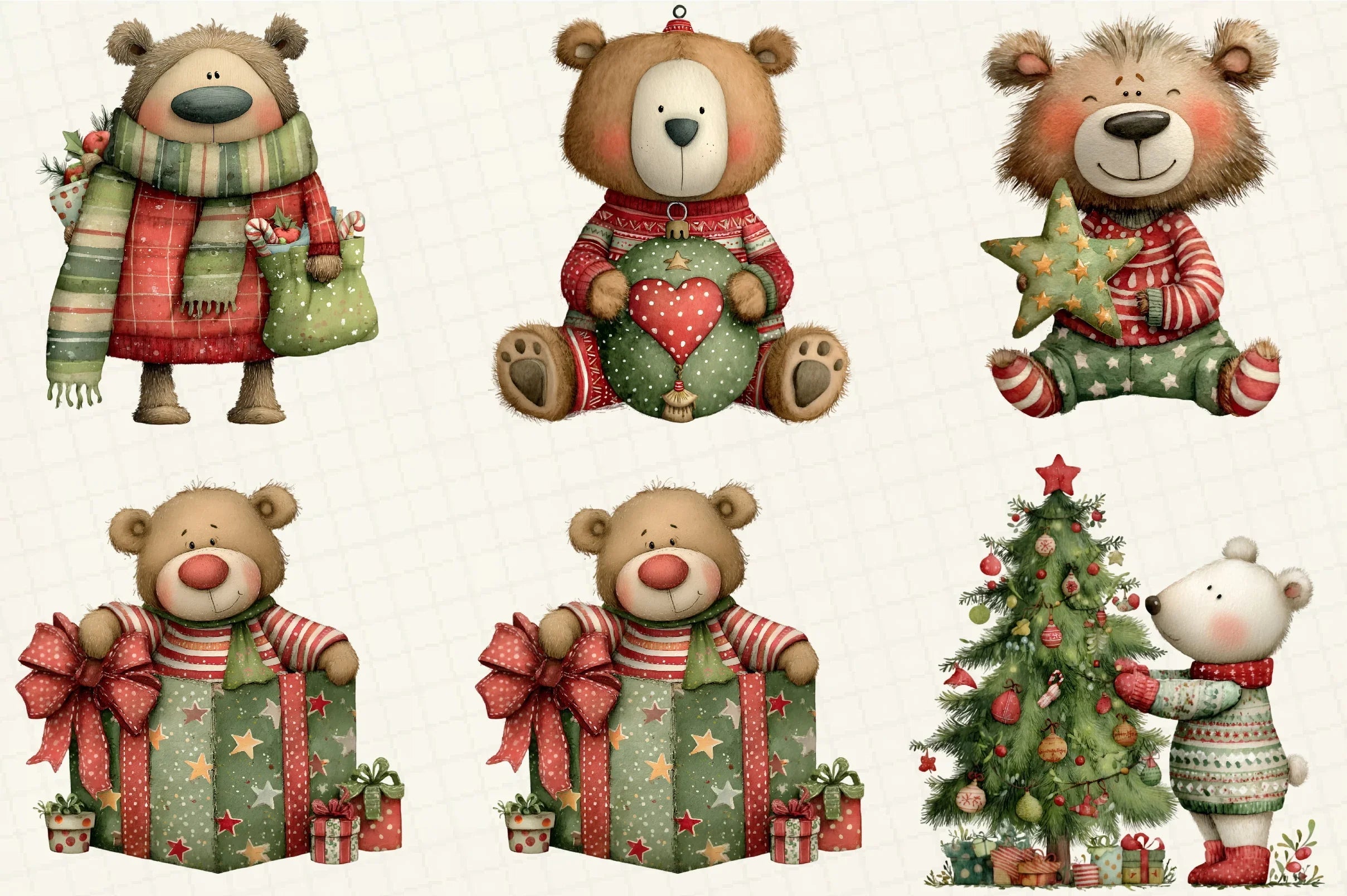 Christmas Teddy Bear Clipart Bundle - CraftNest - Digital Crafting and Art
