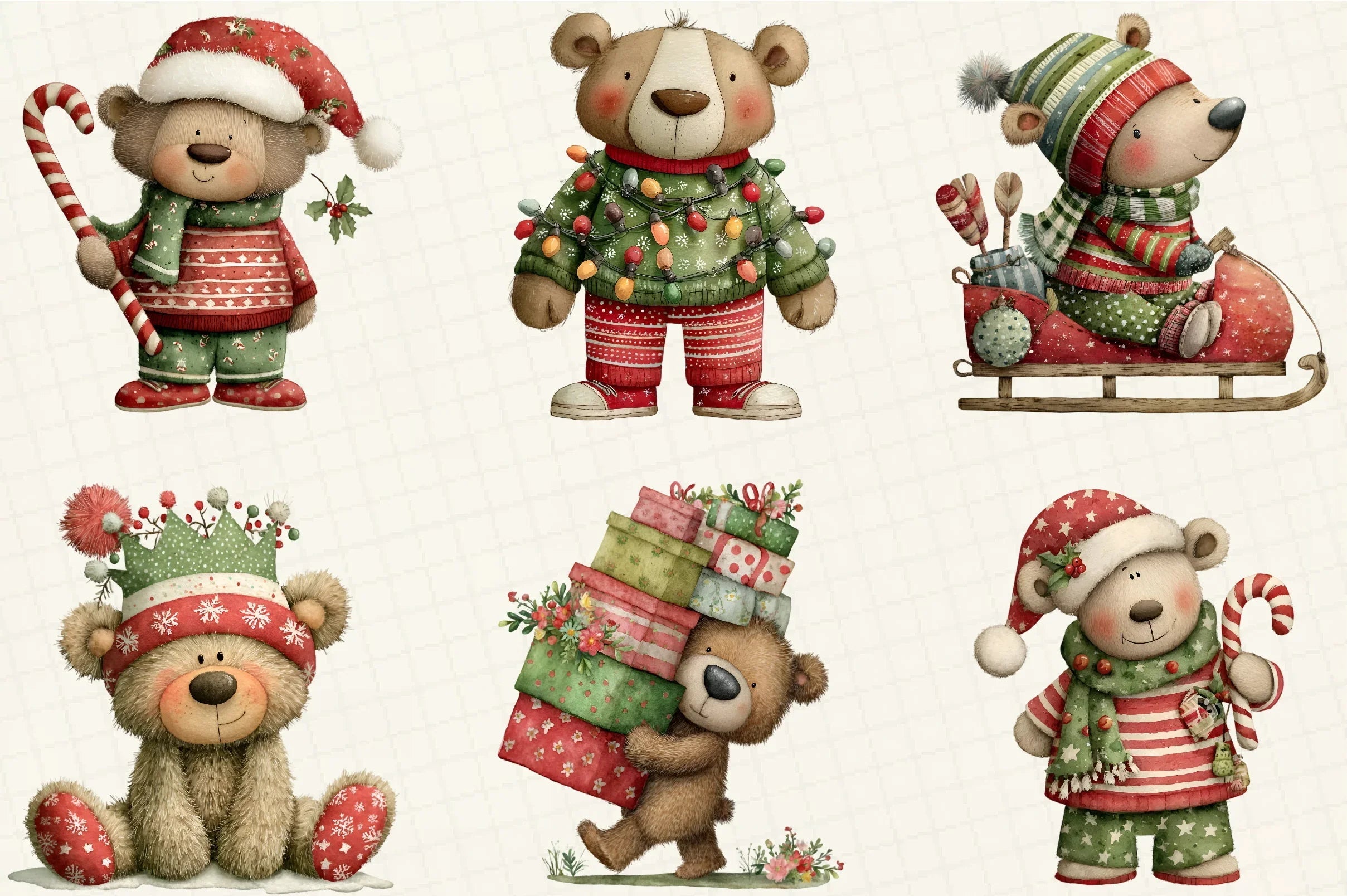 Christmas Teddy Bear Clipart Bundle - CraftNest - Digital Crafting and Art