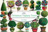 Christmas Topiary Trees Clipart Bundle