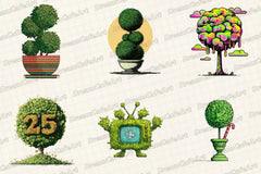 Christmas Topiary Trees Clipart Bundle - CraftNest - Digital Crafting and Art
