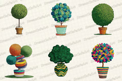 Christmas Topiary Trees Clipart Bundle - CraftNest - Digital Crafting and Art