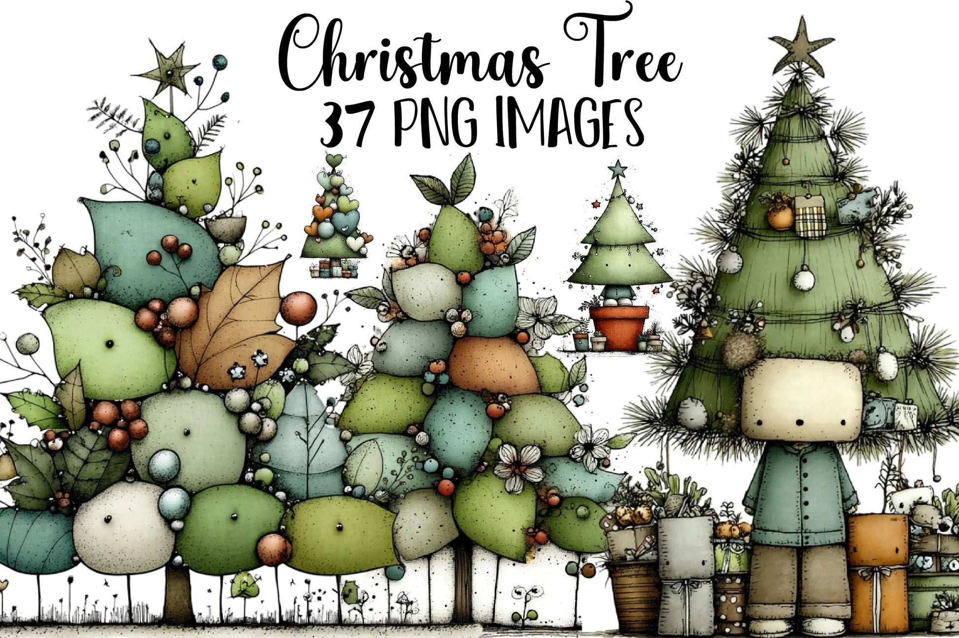 Christmas Tree Clipart Bundle - CraftNest - Digital Crafting and Art