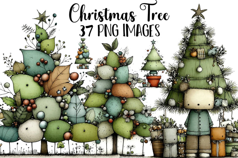 Christmas Tree Clipart Bundle - CraftNest - Digital Crafting and Art