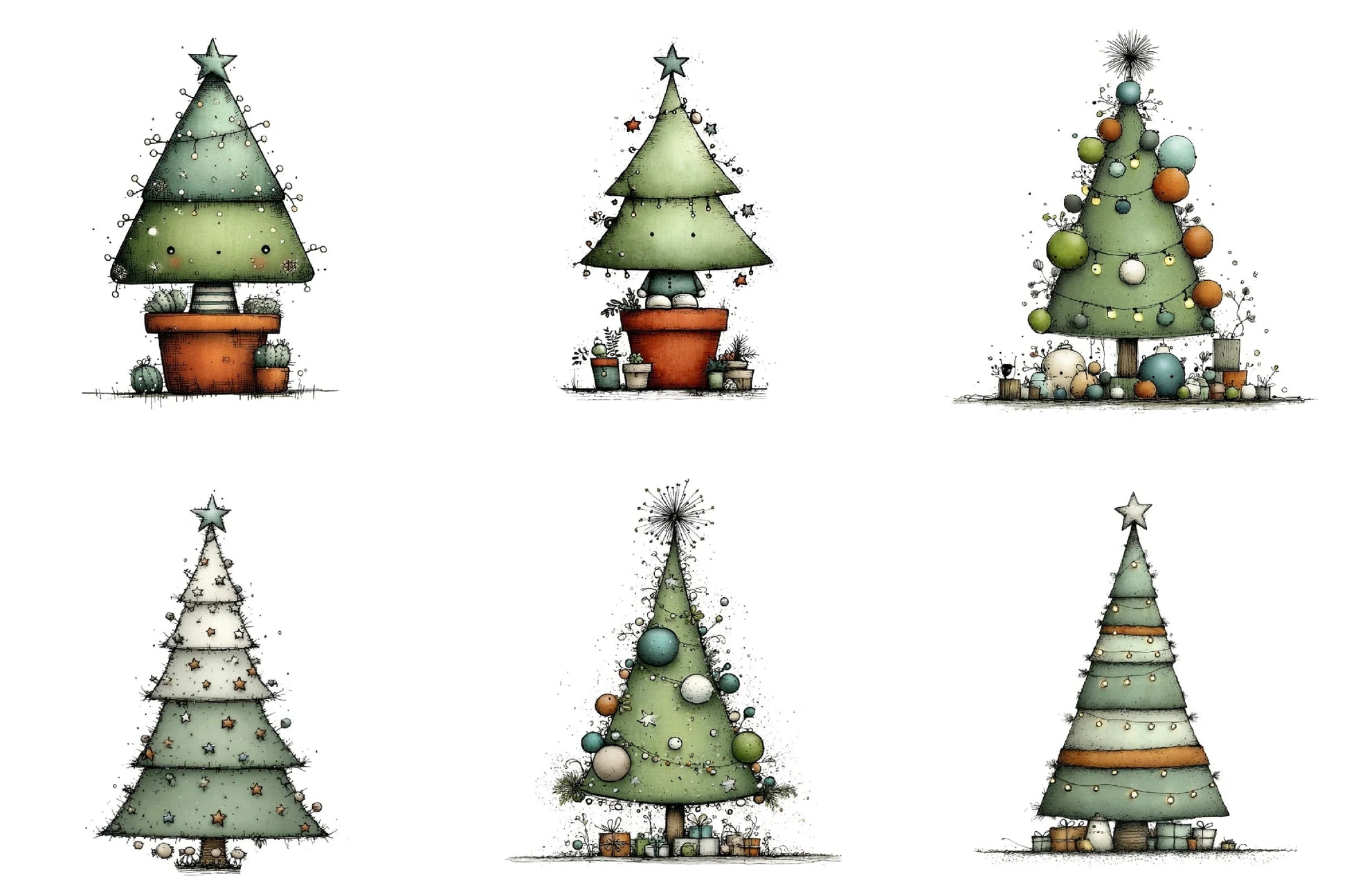 Christmas Tree Clipart Bundle - CraftNest - Digital Crafting and Art