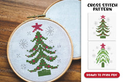 Christmas Tree Cross Stitch Clipart Bundle - CraftNest - Digital Crafting and Art