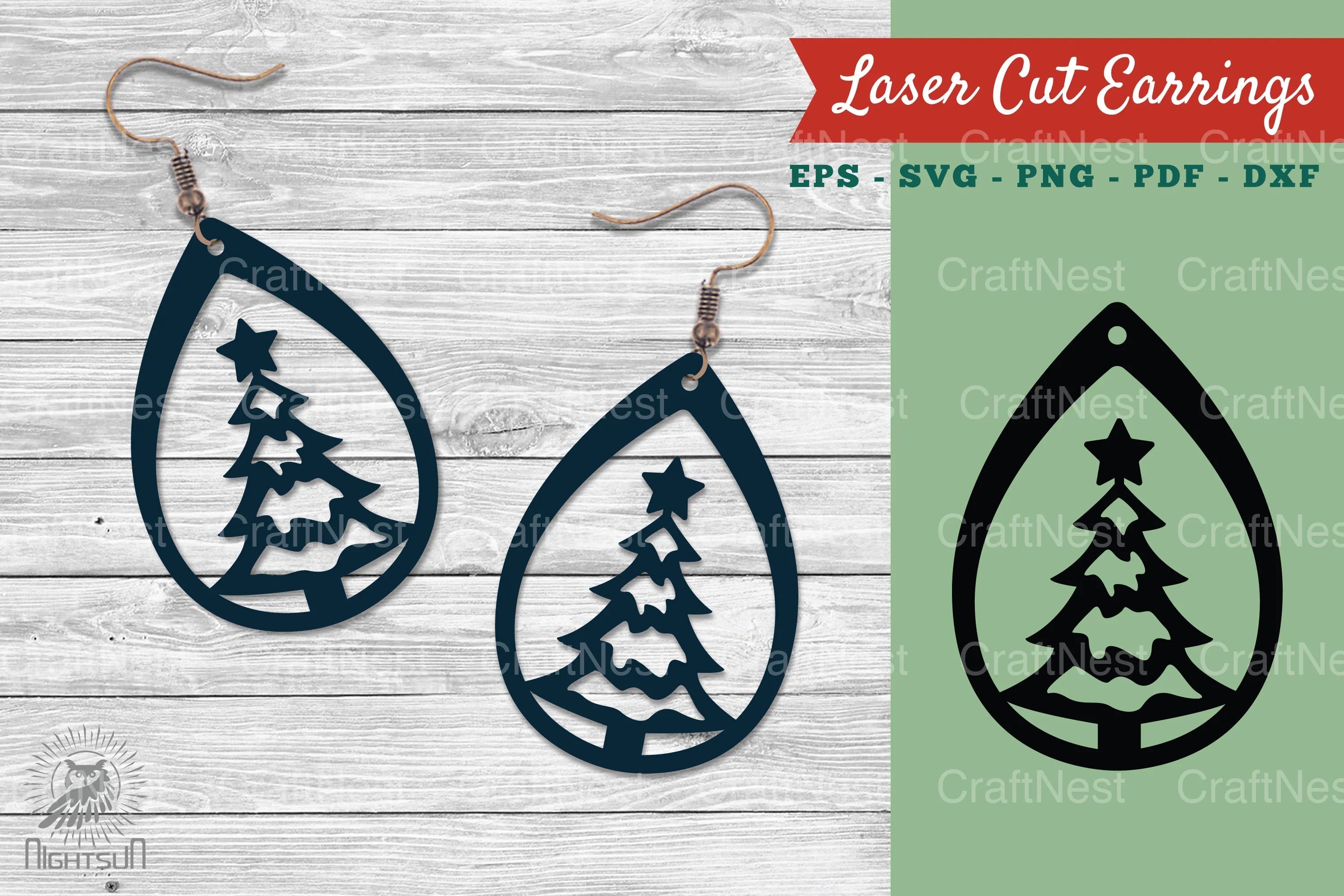 Christmas Tree Earrings Design Clipart Bundle - CraftNest - Digital Crafting and Art
