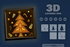 Christmas Tree Folk Art Papercut SVG Bundle - CraftNest - Digital Crafting and Art