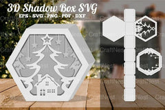 Christmas Tree Hexagon Shadow Box Clipart Bundle - CraftNest - Digital Crafting and Art