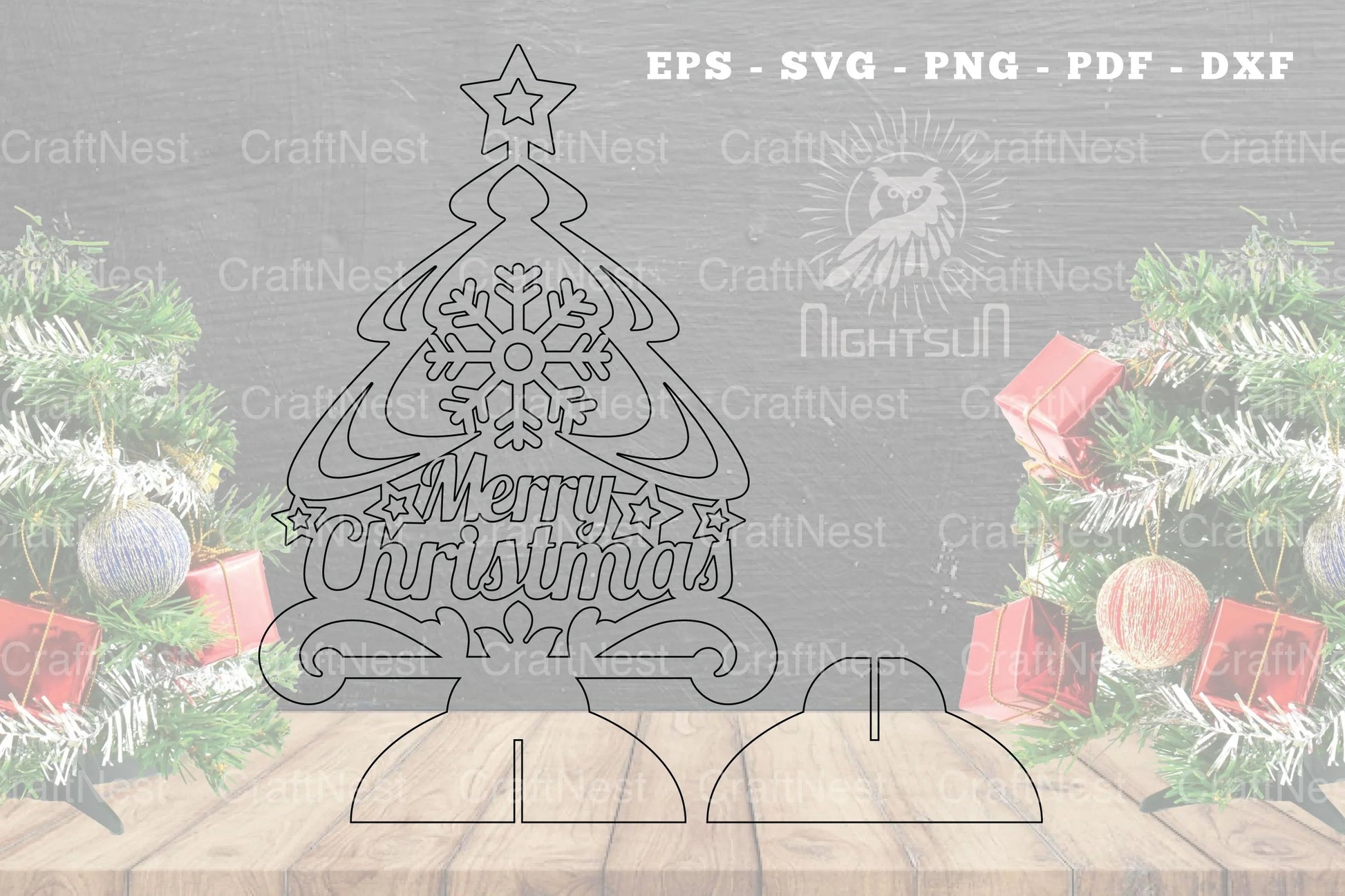Christmas Tree Laser Cut Decoration Clipart Bundle - CraftNest - Digital Crafting and Art