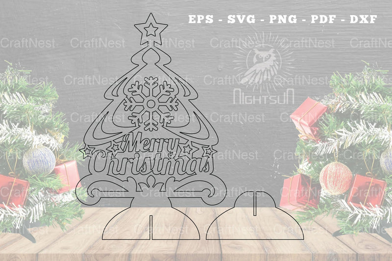 Christmas Tree Laser Cut Decoration Clipart Bundle - CraftNest - Digital Crafting and Art