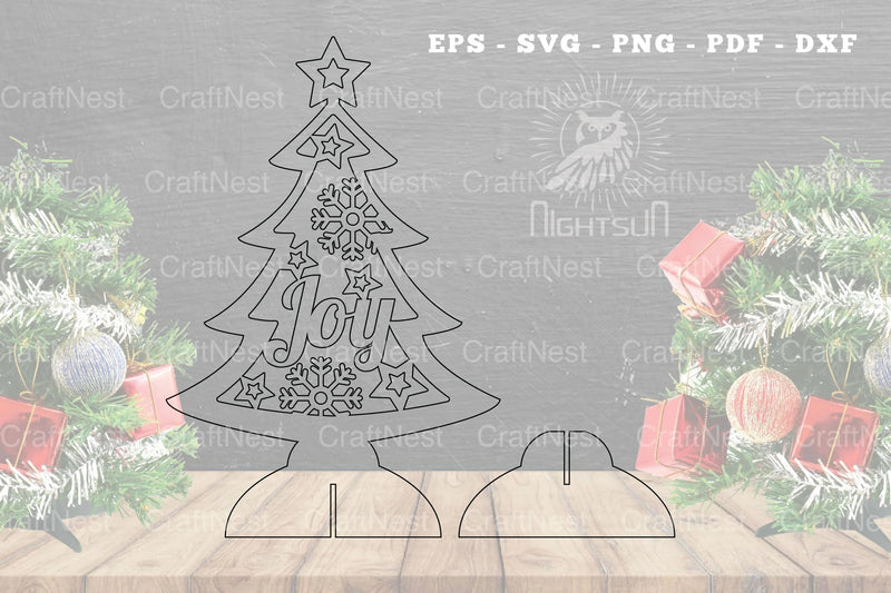 Christmas Tree Laser Cut Decoration Clipart Bundle - CraftNest - Digital Crafting and Art