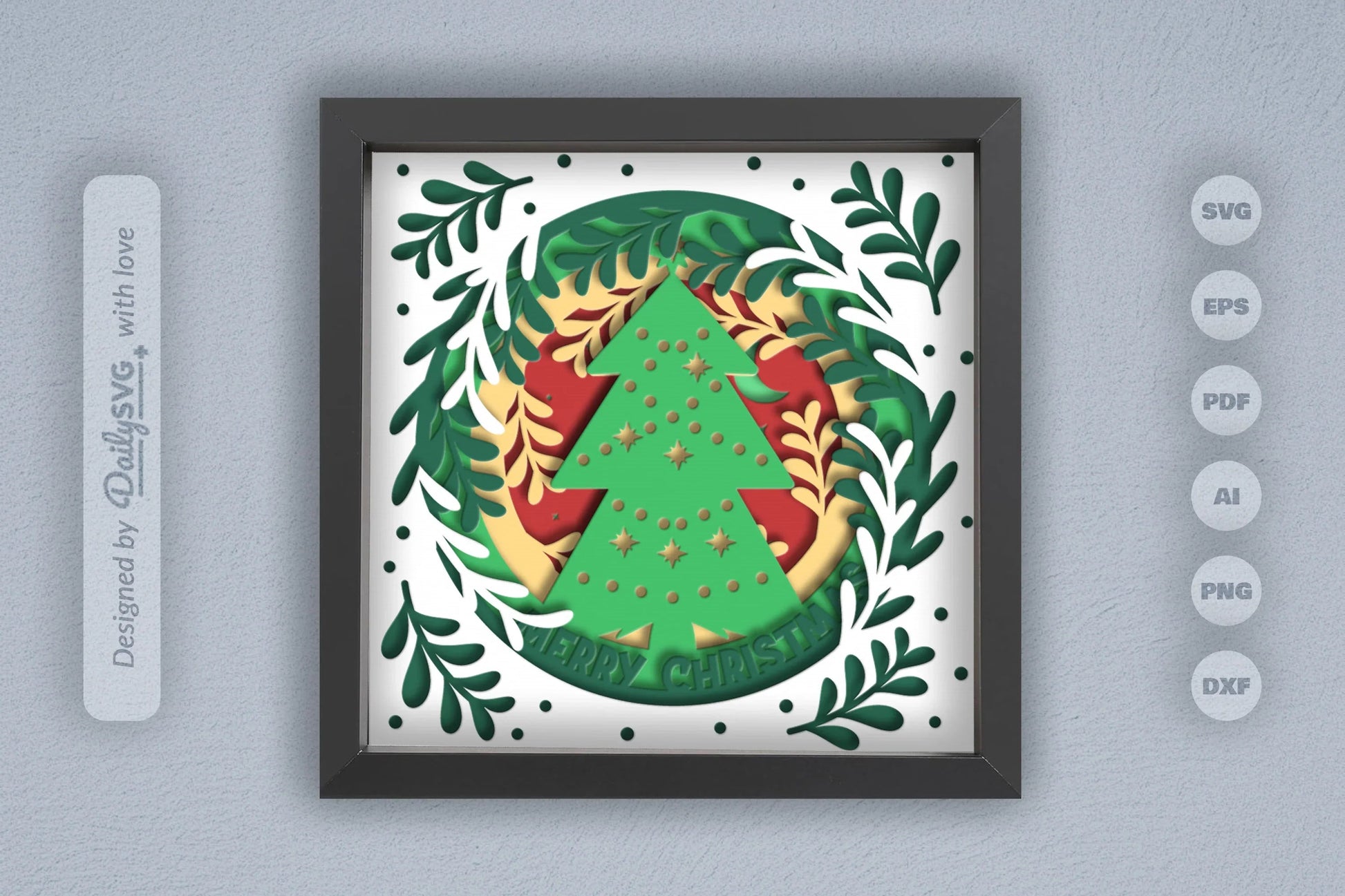 Christmas Tree Papercut Shadow Box SVG Bundle - CraftNest - Digital Crafting and Art