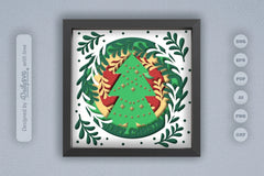 Christmas Tree Papercut Shadow Box SVG Bundle - CraftNest - Digital Crafting and Art