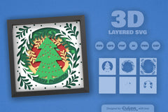 Christmas Tree Papercut Shadow Box SVG Bundle - CraftNest - Digital Crafting and Art
