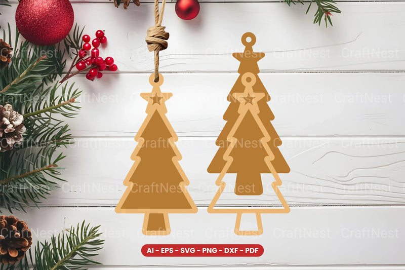 Christmas Tree Ornament Laser Cut SVG Bundle - CraftNest - Digital Crafting and Art
