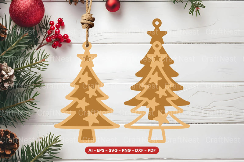 Christmas Tree Ornament Laser Cut SVG Bundle - CraftNest - Digital Crafting and Art