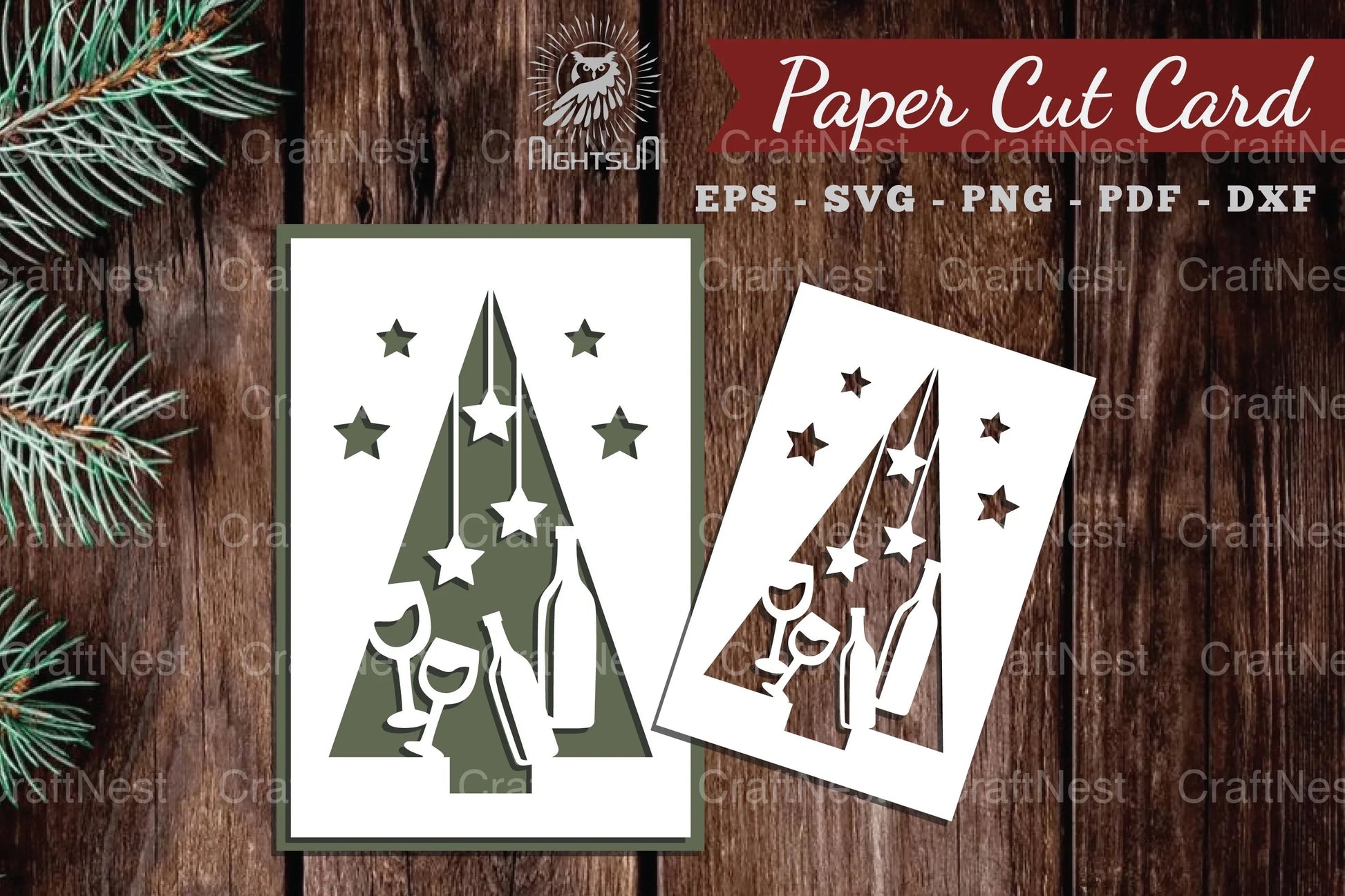 Christmas Tree Paper Cut Card SVG Bundle - CraftNest - Digital Crafting and Art