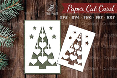 Christmas Tree Paper Cut Card SVG Bundle - CraftNest - Digital Crafting and Art
