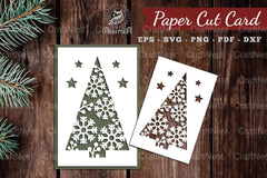 Christmas Tree Paper Cut Card SVG Bundle - CraftNest - Digital Crafting and Art