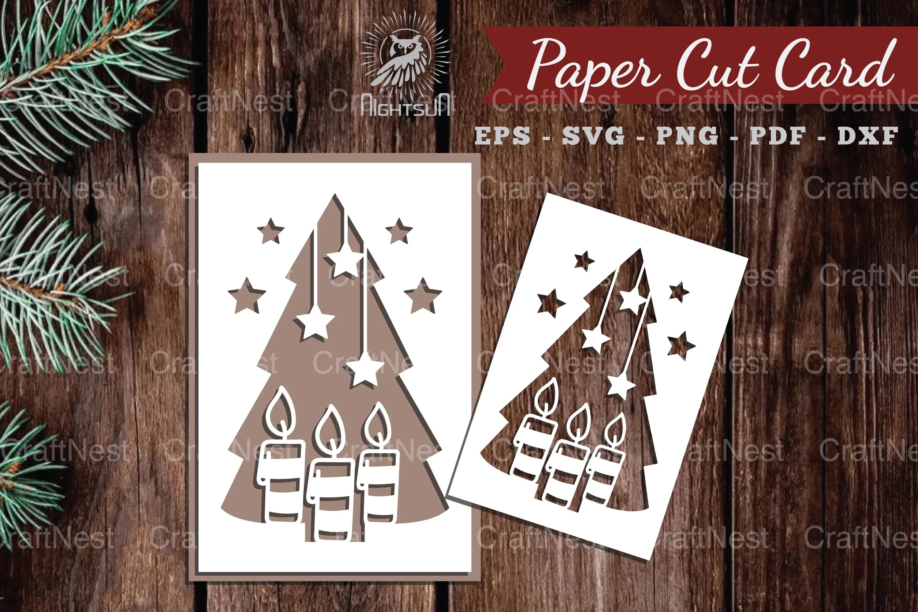 Christmas Tree Paper Cut Card SVG Bundle - CraftNest - Digital Crafting and Art