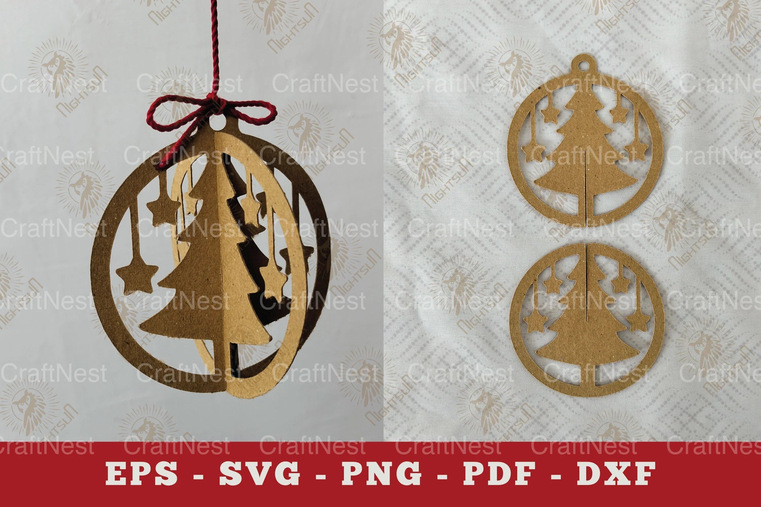 Christmas Tree Paper Cut Ornament Clipart Bundle - CraftNest - Digital Crafting and Art