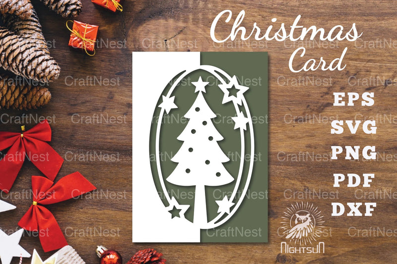 Christmas Tree Papercut Card SVG Bundle - CraftNest - Digital Crafting and Art