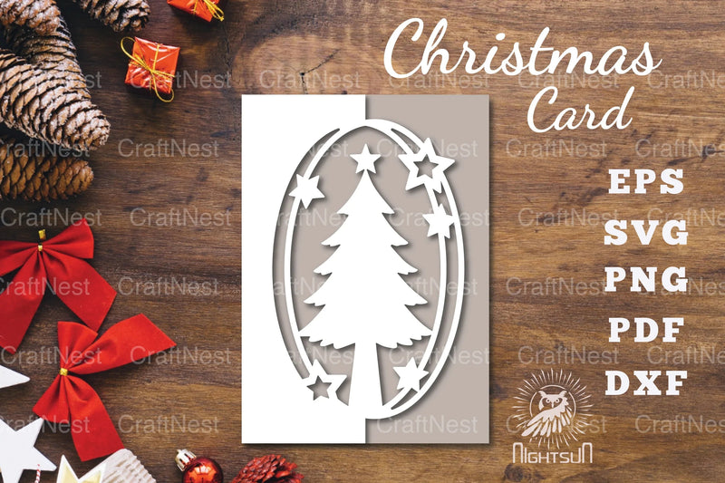 Christmas Tree Papercut Card SVG Bundle - CraftNest - Digital Crafting and Art