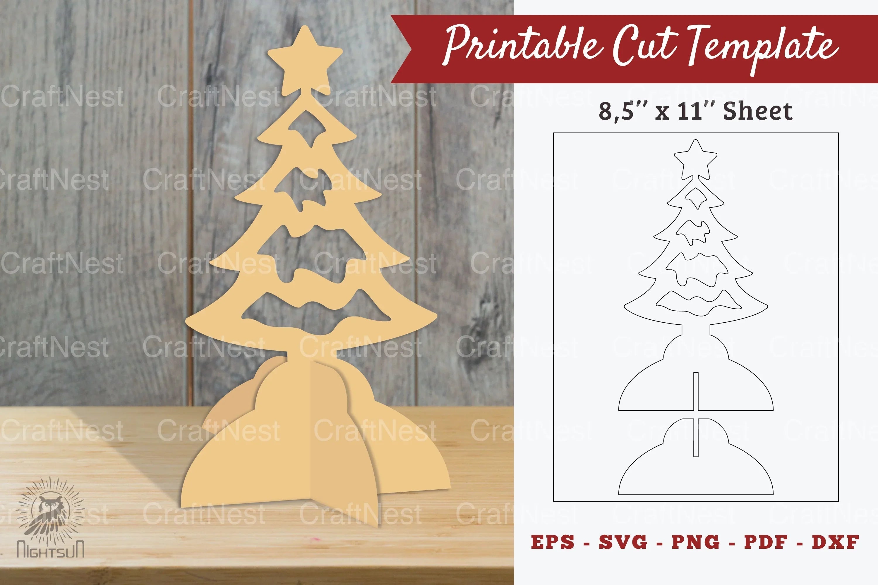 Christmas Tree Printable Cut Template Bundle - CraftNest - Digital Crafting and Art