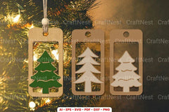 Christmas Tree Tag Laser Cut SVG Bundle - CraftNest - Digital Crafting and Art