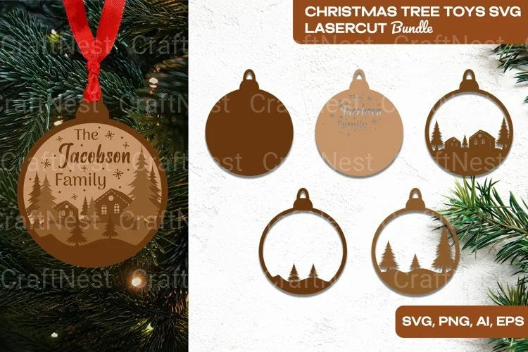Christmas Tree Toys Laser Cut Clipart Bundle - CraftNest - Digital Crafting and Art