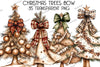 Christmas Tree Bow Clipart Bundle