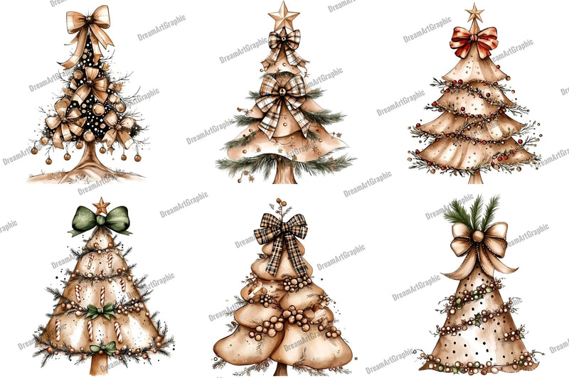 Christmas Tree Bow Clipart Bundle - CraftNest - Digital Crafting and Art